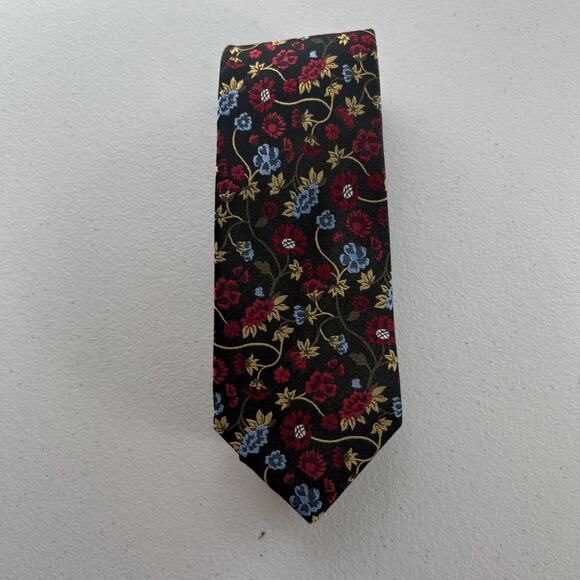 Neiman Marcus Other - Neiman Marcus Necktie Unisex Multicolor Floral 100% Silk Embroidered Vintage